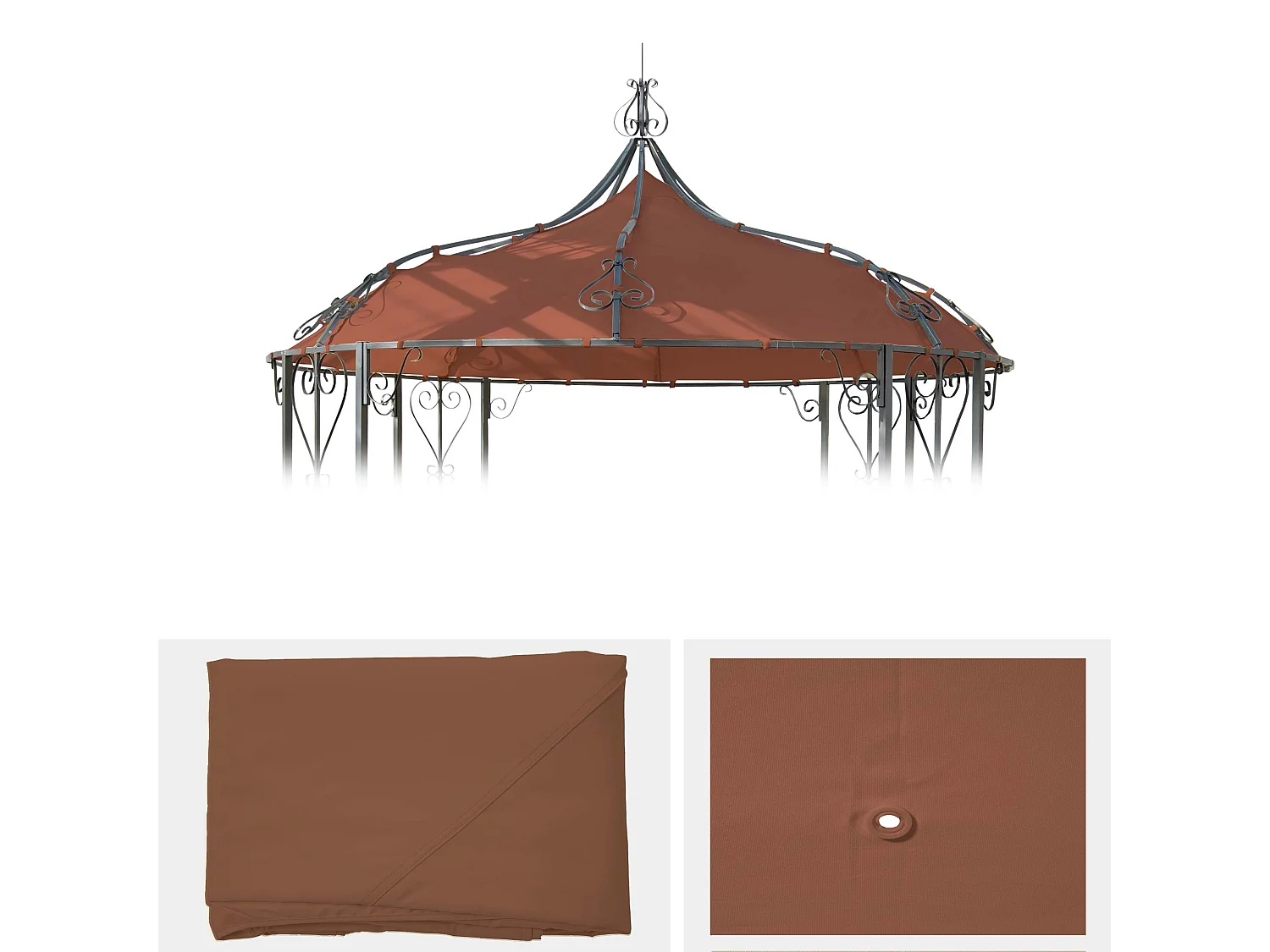 Vervangen overkapping voor pergola Cabrera,  terracotta-bruin