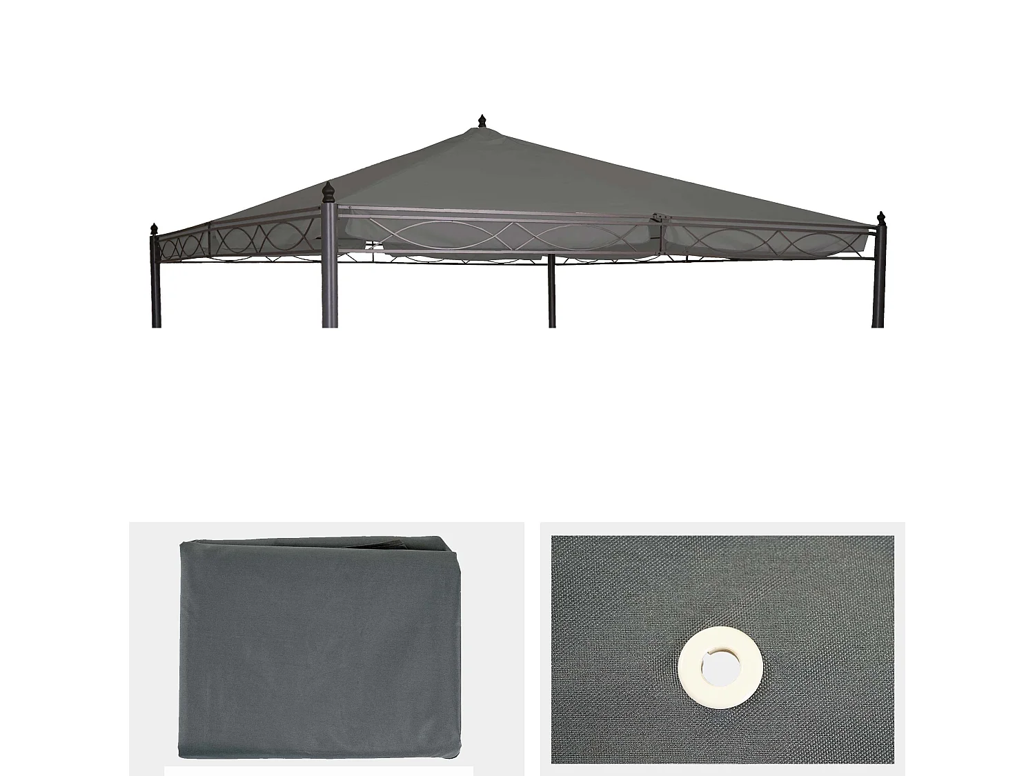 Ersatzbezug Dach für Pergola Calpe III, Grau