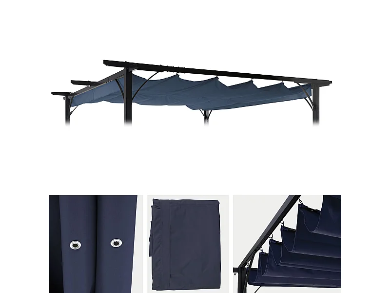 Ersatzbezug Dach Pergola MCW-C42, Blau