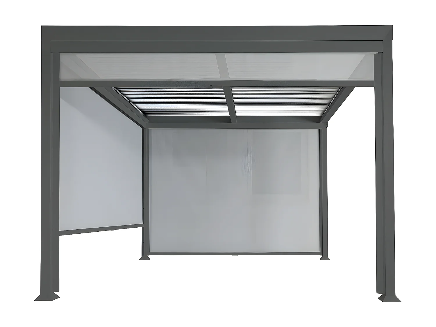 Pergola aluminiowa MCW-L41 z 3 ściankami bocznymi,  antracyt