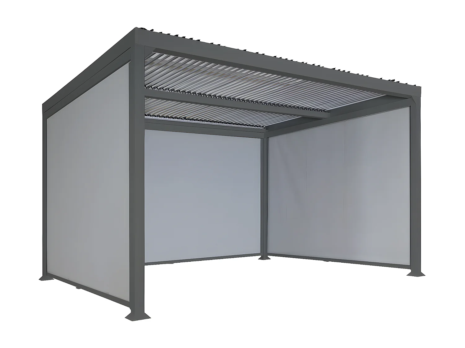 Pergola aluminiowa MCW-L41 z 3 ściankami bocznymi,  antracyt