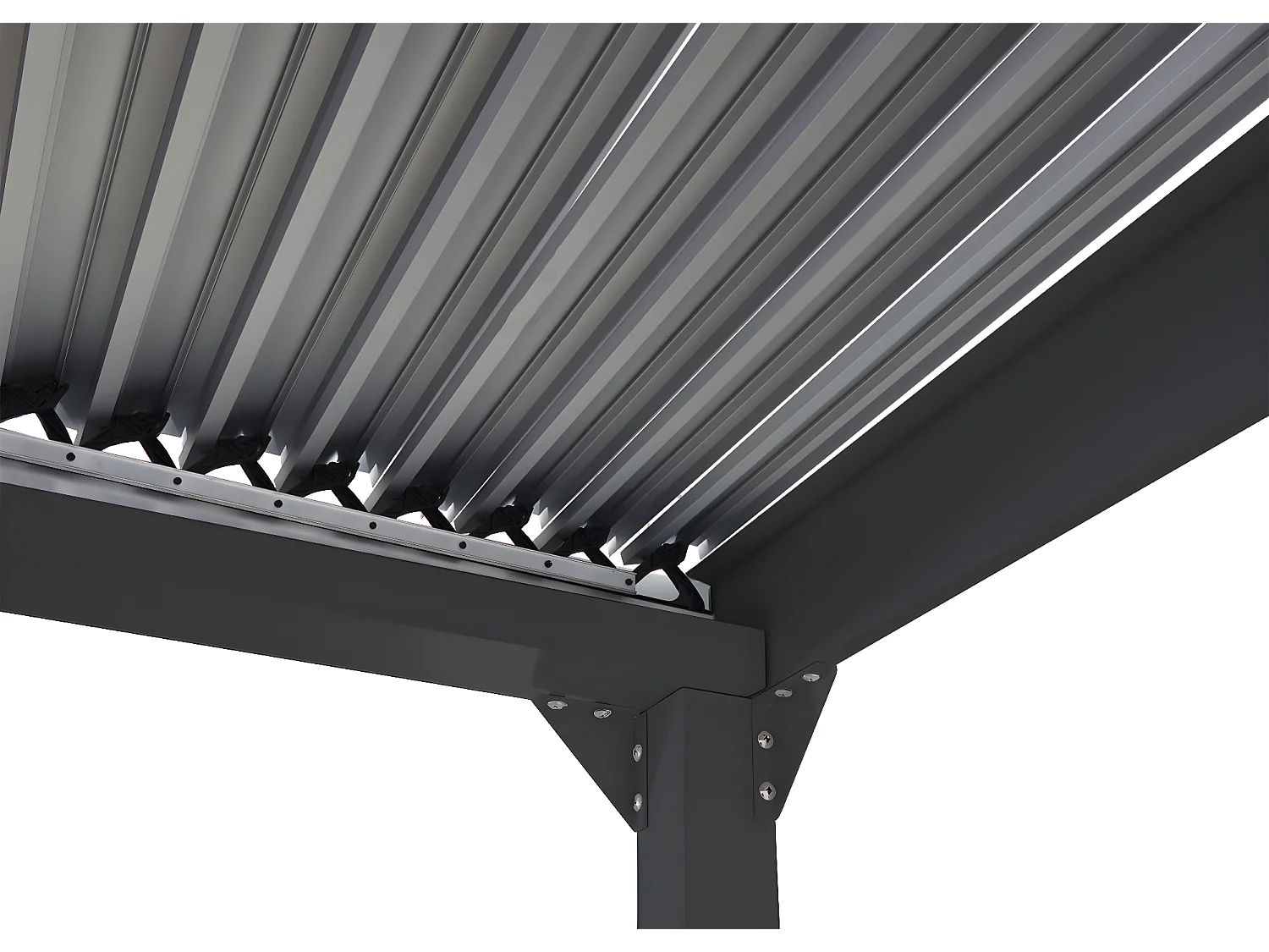 Pergola aluminiowa MCW-L41 z 3 ściankami bocznymi,  antracyt