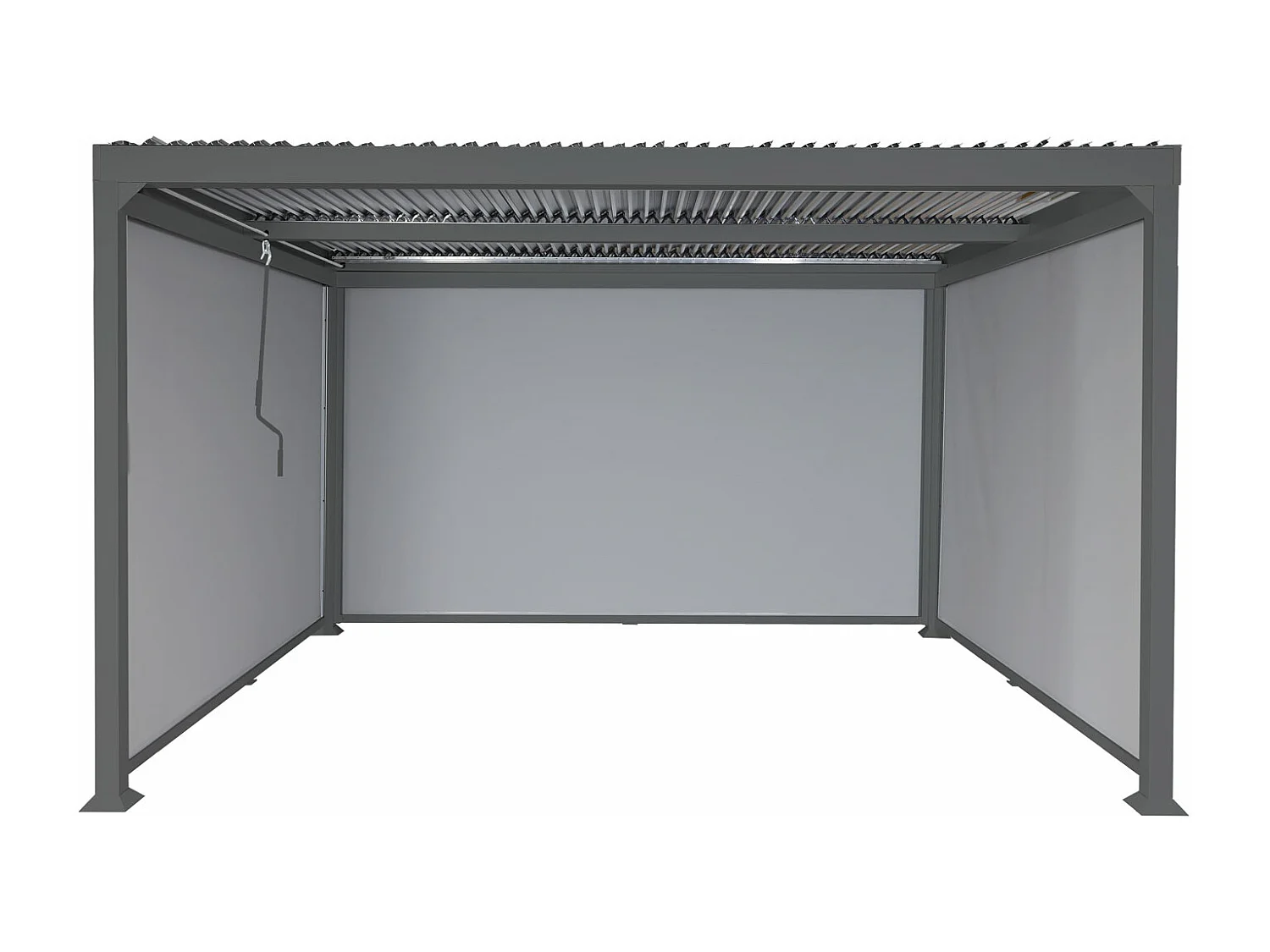 Pergola aluminiowa MCW-L41 z 3 ściankami bocznymi,  antracyt