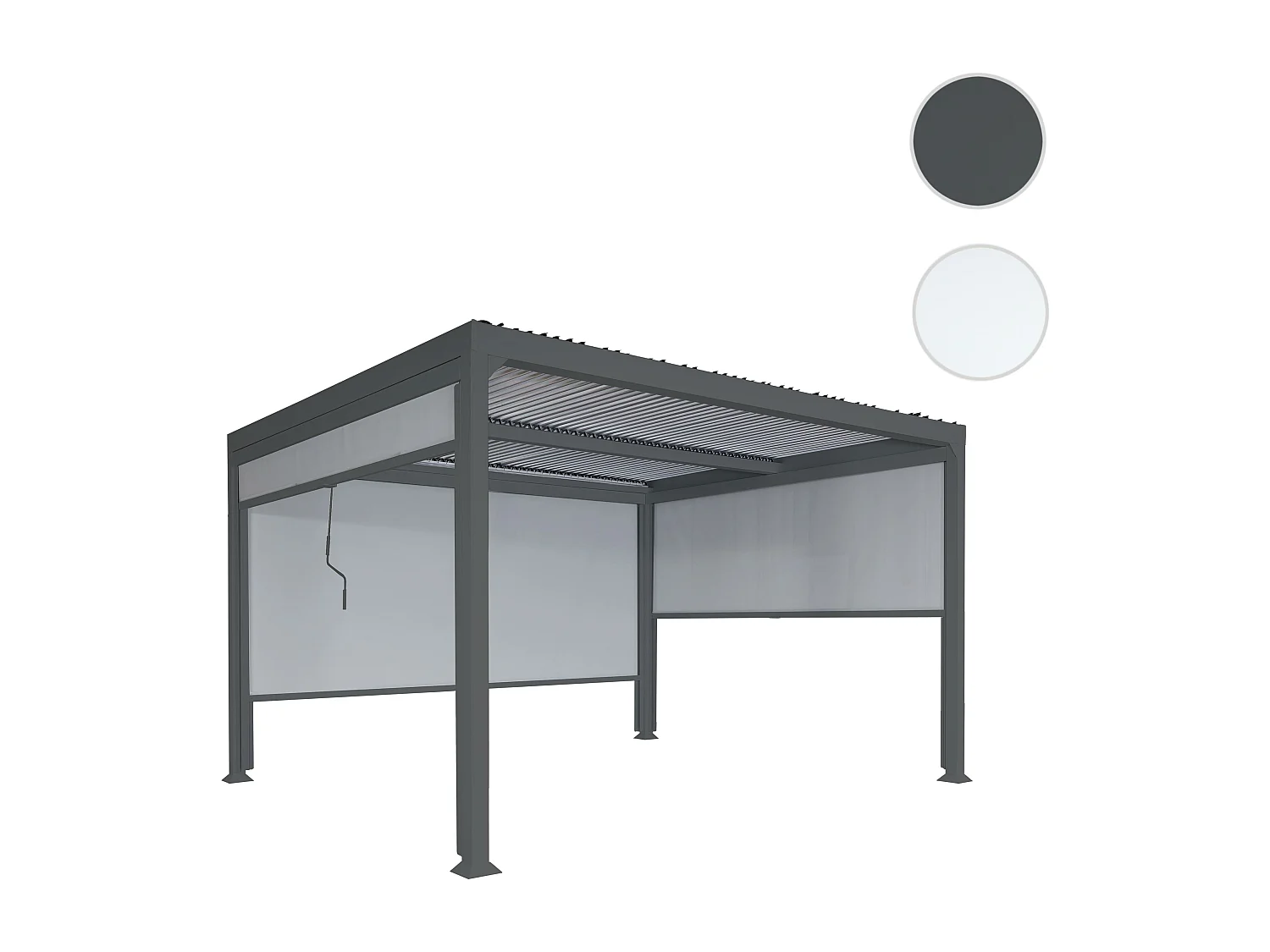 Pergola aluminiowa MCW-L41 z 3 ściankami bocznymi,  antracyt