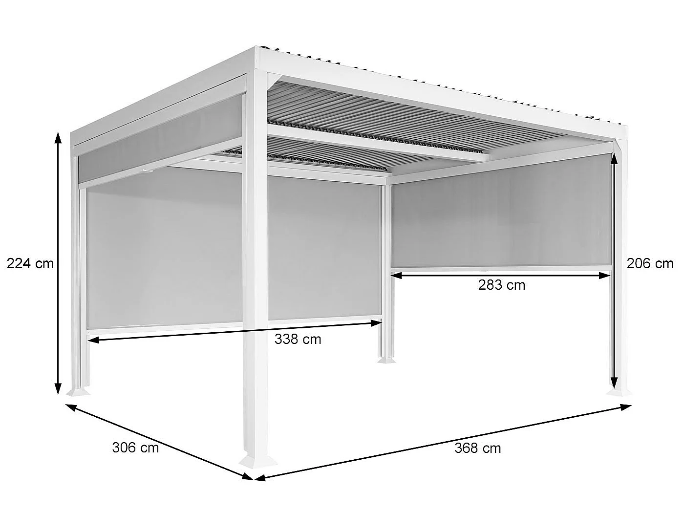 Aluminiumspergola MCW-L41 med 3 sidevægge,  antracit