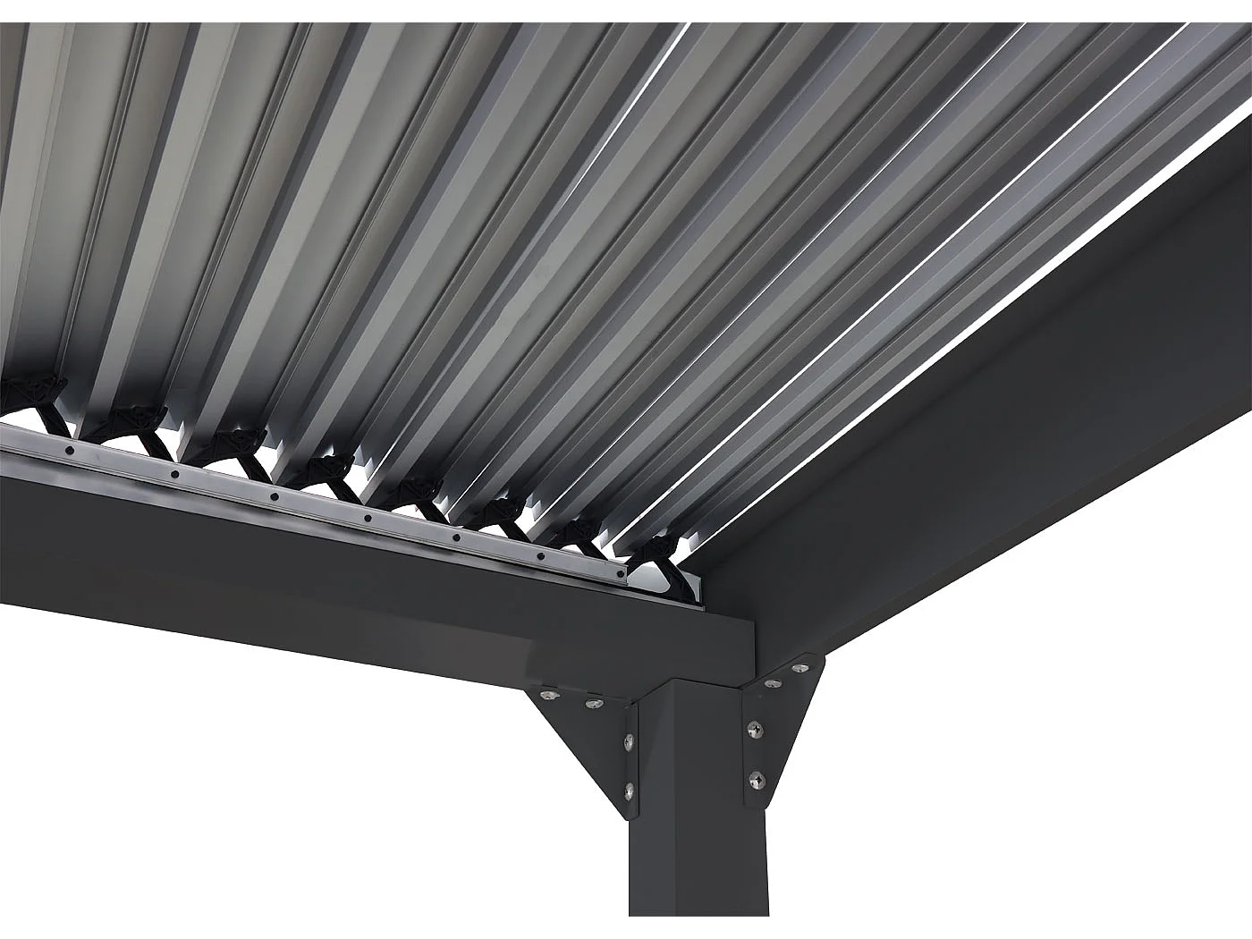 Aluminiumspergola MCW-L41 med 3 sidevægge,  antracit