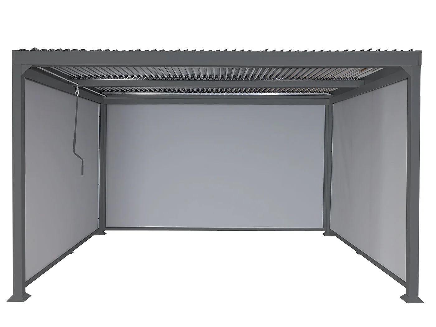 Aluminiumspergola MCW-L41 med 3 sidevægge,  antracit