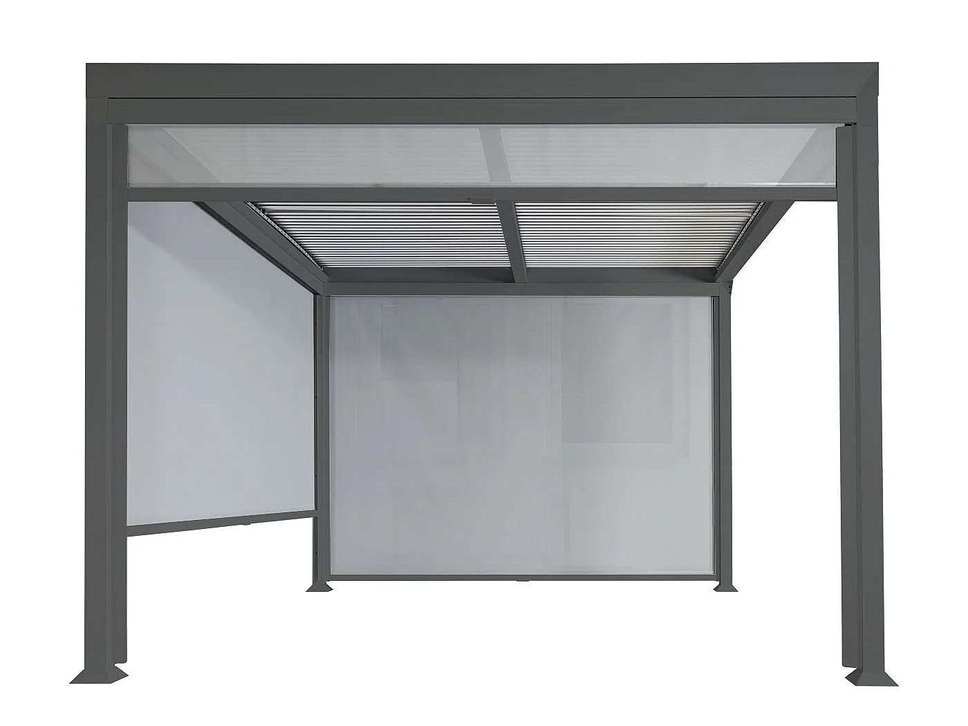 Aluminiumspergola MCW-L41 med 3 sidevægge,  antracit