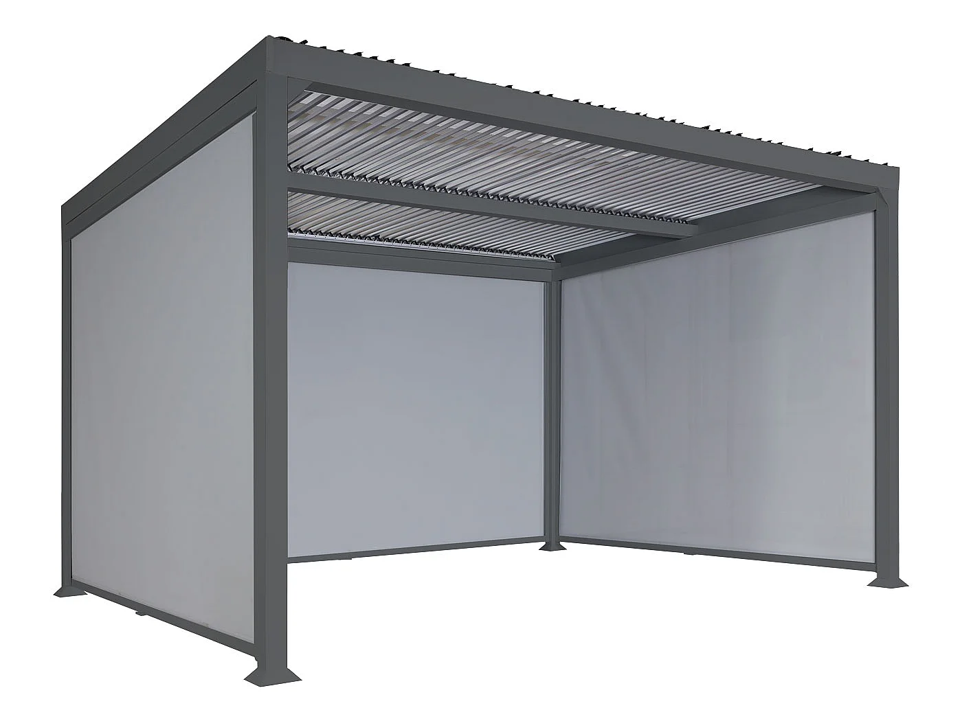 Aluminiumspergola MCW-L41 med 3 sidevægge,  antracit