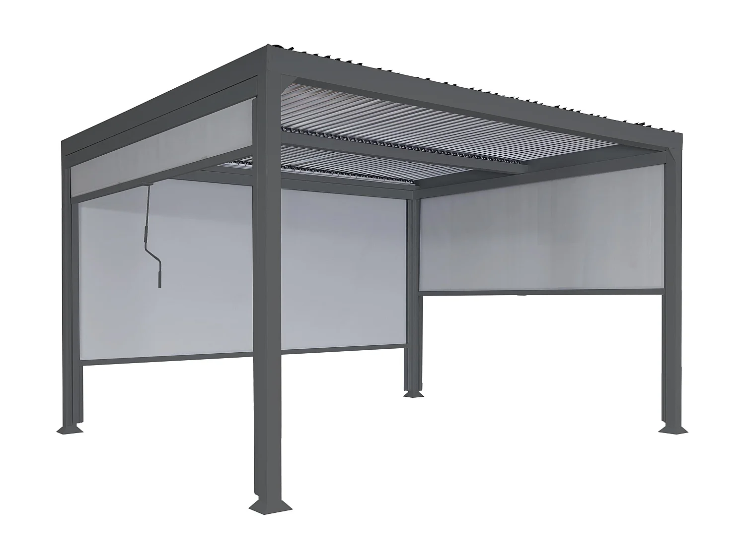 Aluminiumspergola MCW-L41 med 3 sidevægge,  antracit