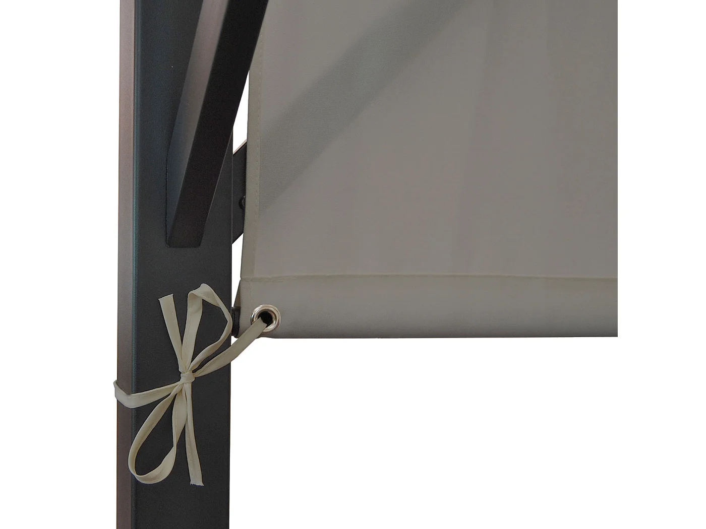 Gazebo pergola regolabile baldacchino moderno elegante giardino patio Baia acciaio poliestere 4x3m marrone beige