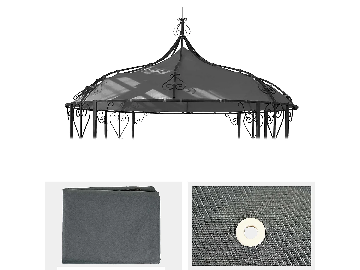 Ersatzbezug Dach für Pergola  Cabrera, Grau