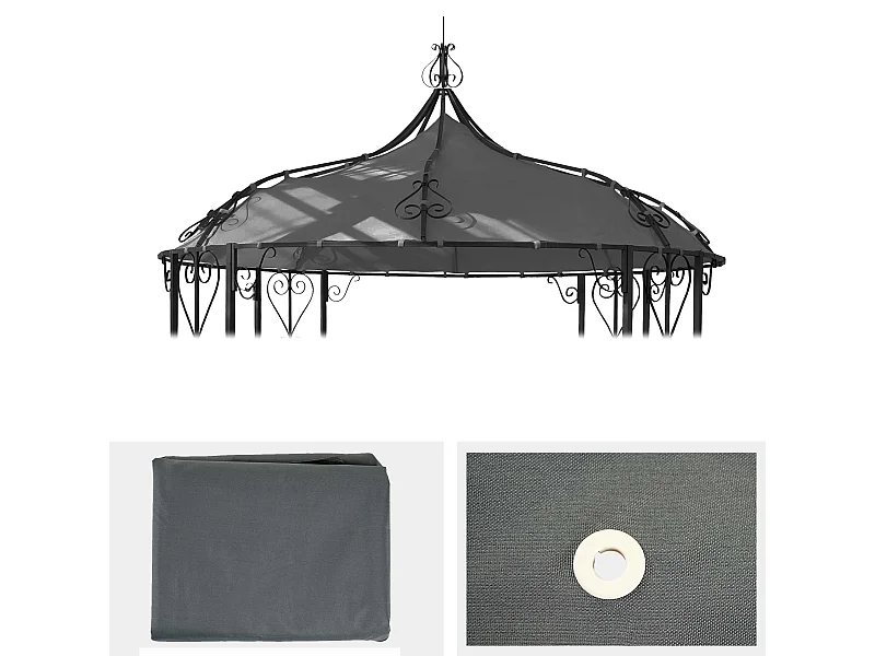 Ersatzbezug Dach für Pergola  Cabrera, Grau