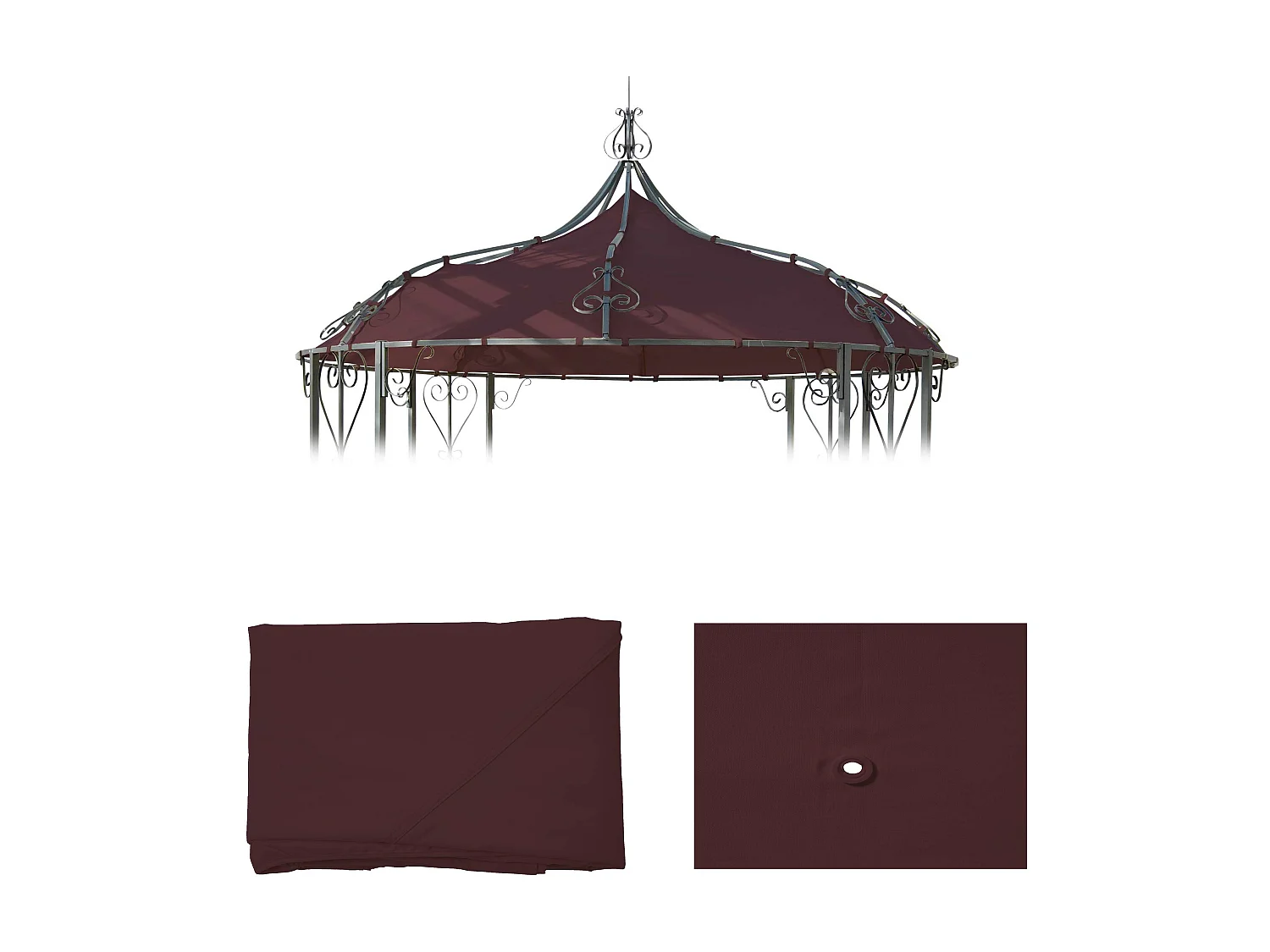 Wymiana pokrycia dachu pergoli Cabrera,  Czerwono-brązowy