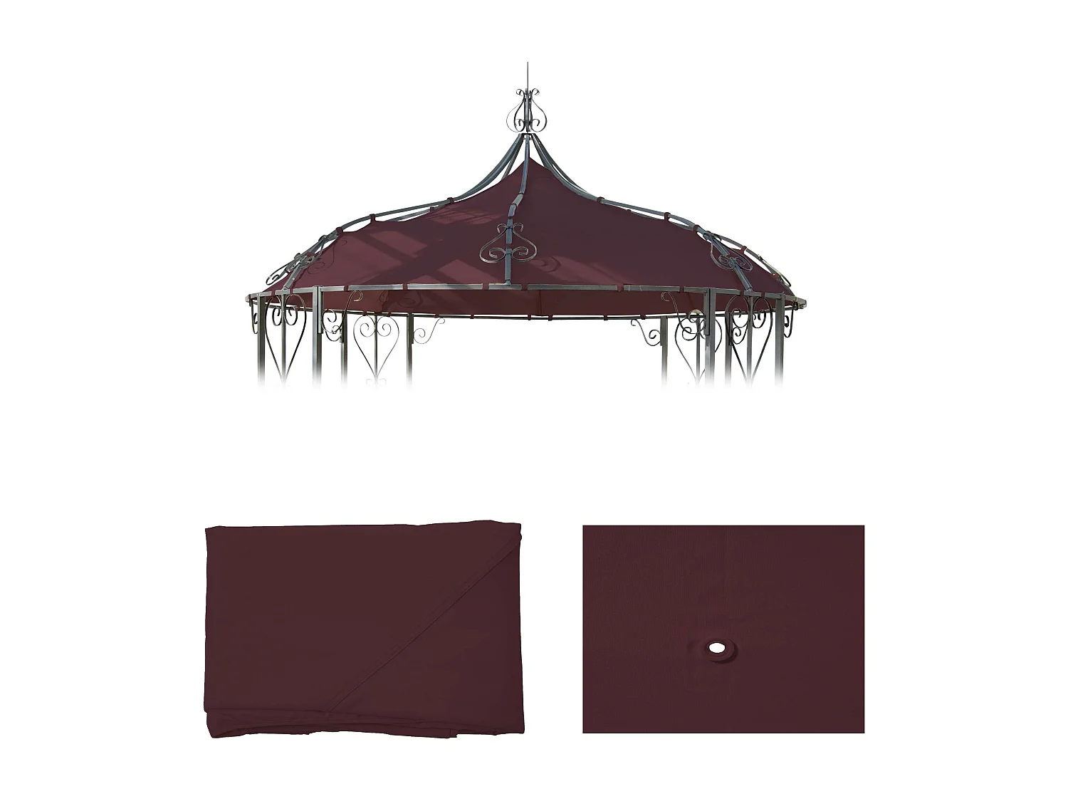 Wymiana pokrycia dachu pergoli Cabrera,  Czerwono-brązowy