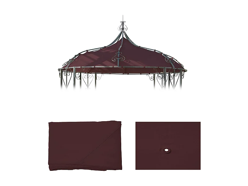 Ersatzbezug Dach für Pergola  Cabrera, Rot-braun