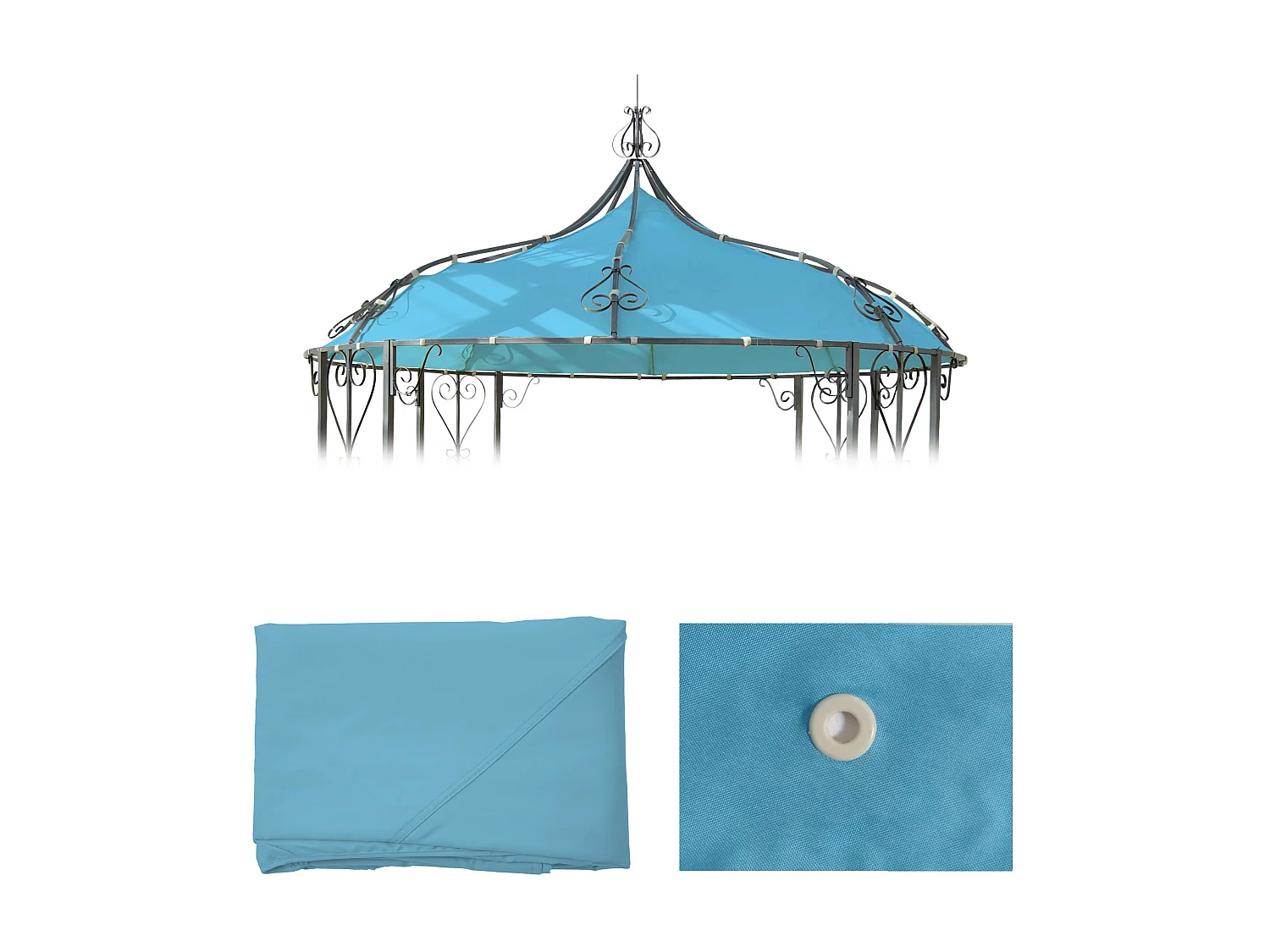 Vervangen overkapping voor pergola Cabrera,  turquoise