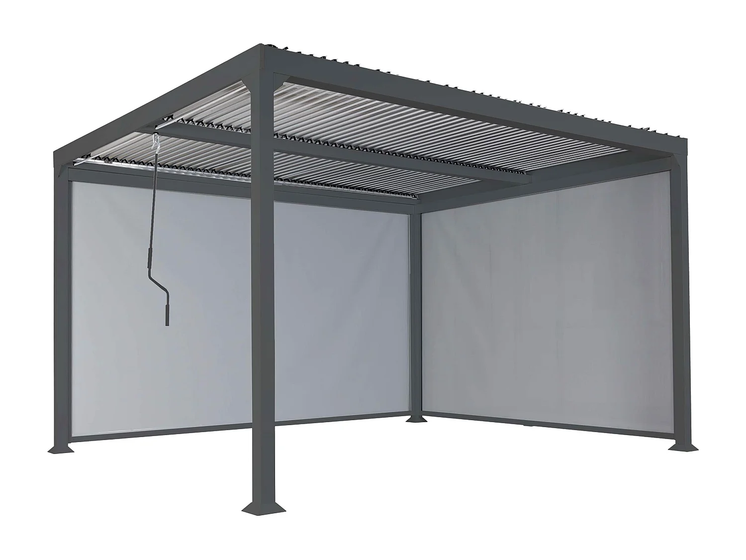 Aluminium pergola MCW-L41 met 2x zijwand,  antraciet