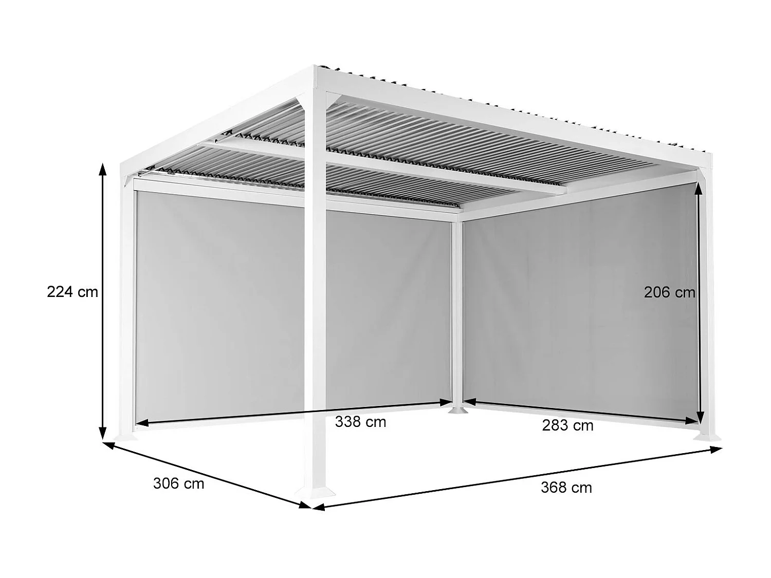 Aluminium pergola MCW-L41 met 2x zijwand,  antraciet