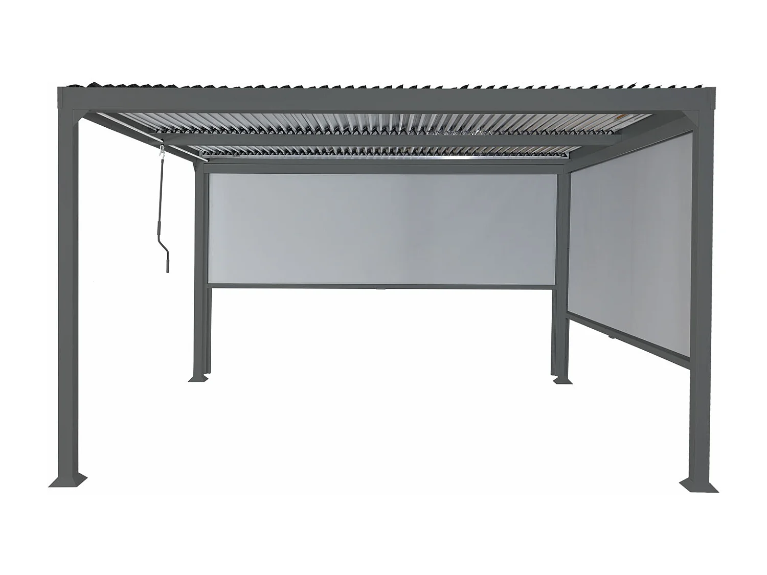 Aluminium pergola MCW-L41 met 2x zijwand,  antraciet