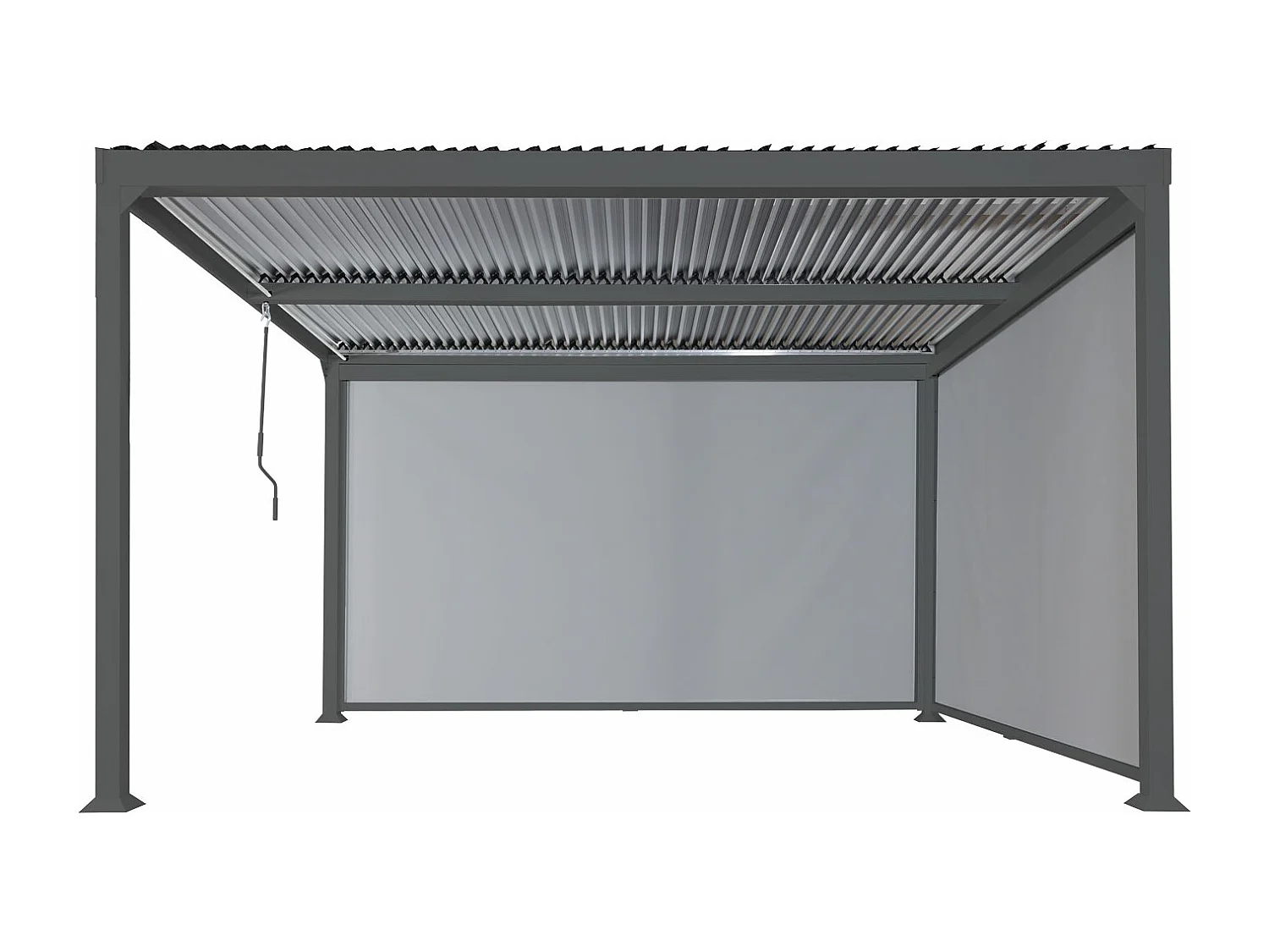 Aluminium pergola MCW-L41 met 2x zijwand,  antraciet