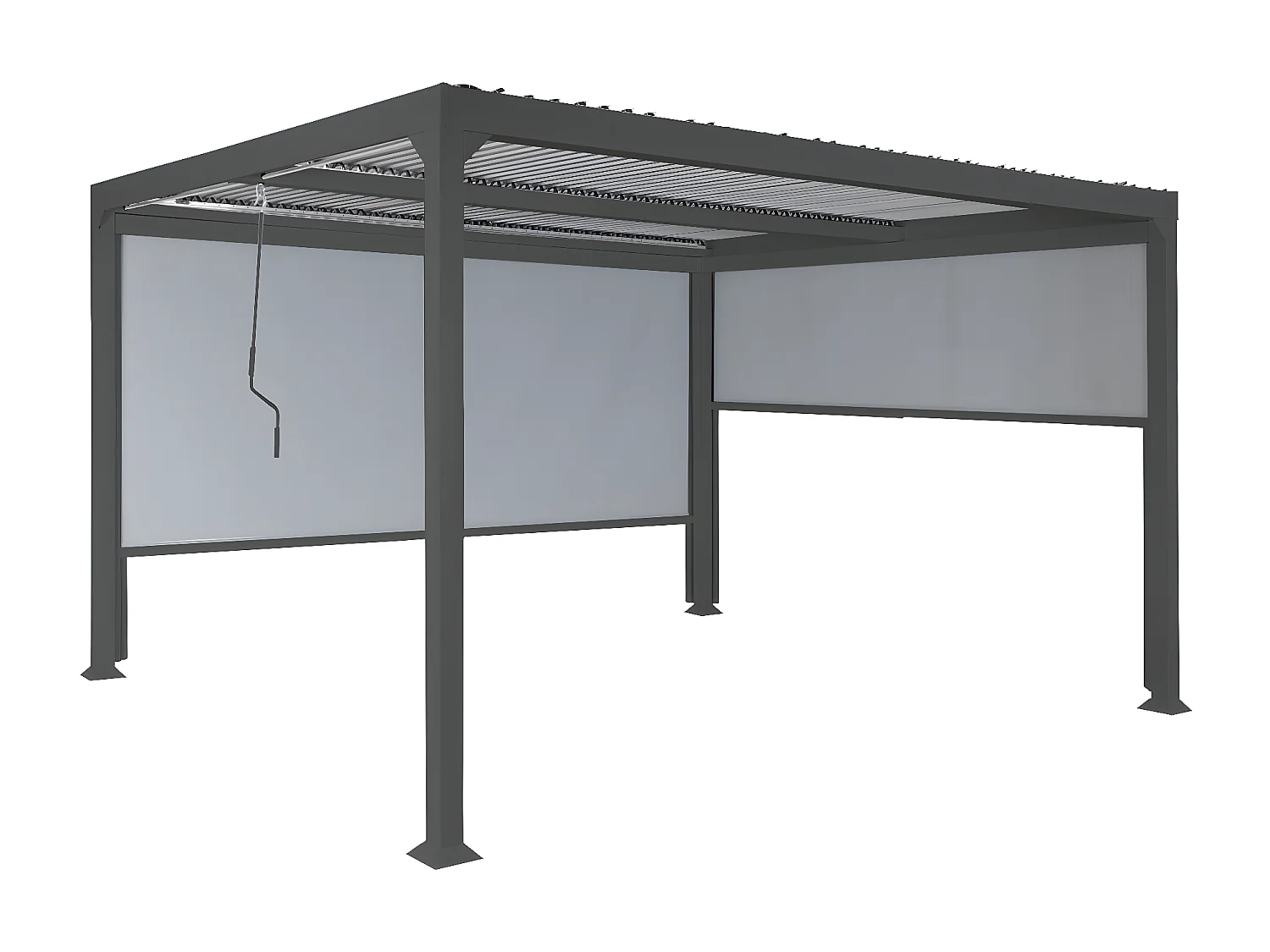Aluminium pergola MCW-L41 met 2x zijwand,  antraciet