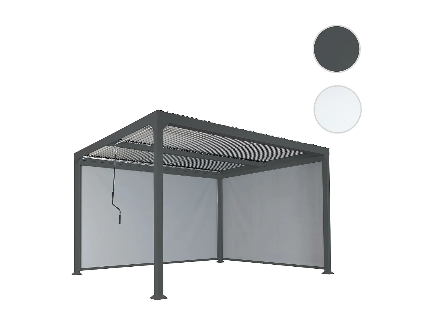 Aluminium pergola MCW-L41 met 2x zijwand,  antraciet
