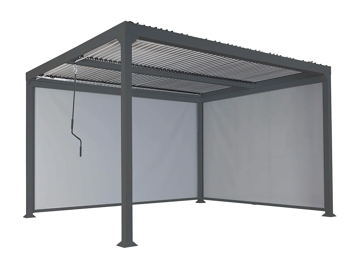 Aluminiumspergola MCW-L41 med 2 sidevægge,  antracit