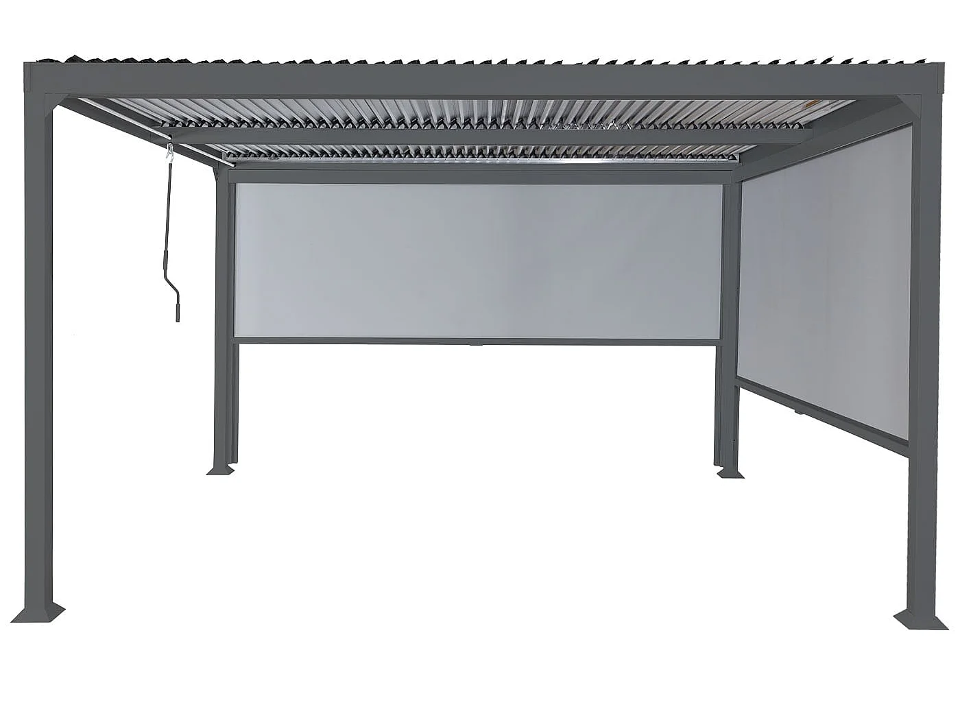 Aluminiumspergola MCW-L41 med 2 sidevægge,  antracit