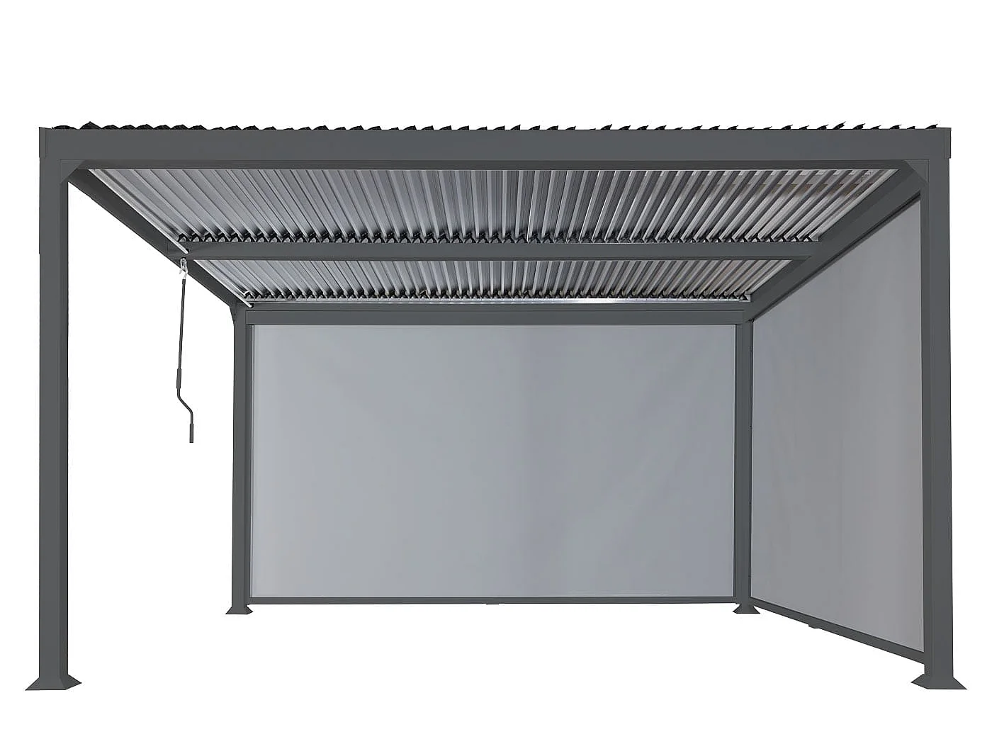 Aluminiumspergola MCW-L41 med 2 sidevægge,  antracit