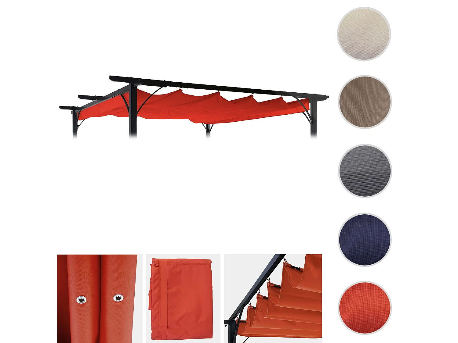 Vervangende bekleding dak pergola MCW-C42,  terracotta