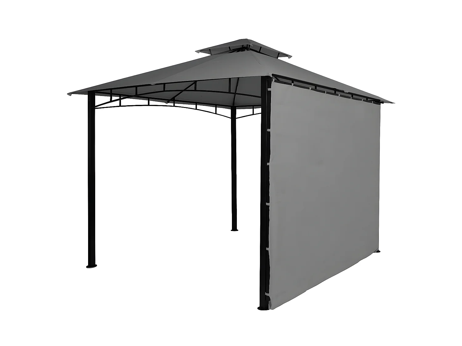 Gazebo pergola estensibile baldacchino moderno elegante giardino patio MCW-F94 acciaio poliestere 2,5x2,5m grigio