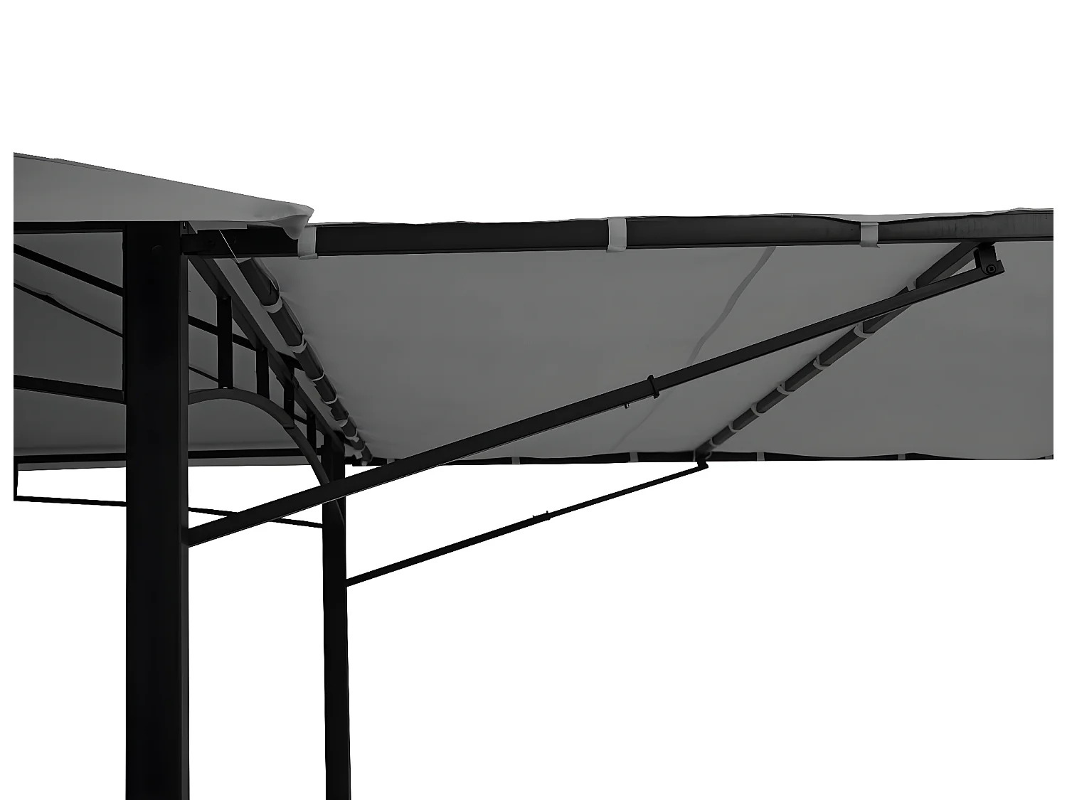 Gazebo pergola estensibile baldacchino moderno elegante giardino patio MCW-F94 acciaio poliestere 2,5x2,5m grigio