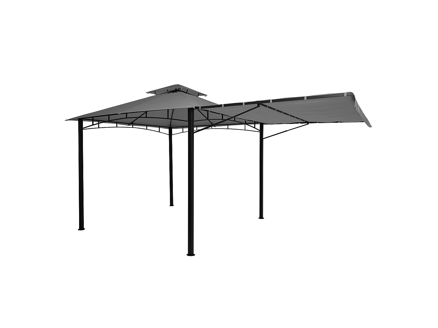 Pergola MCW-F94 stal + ściana boczna,  szary