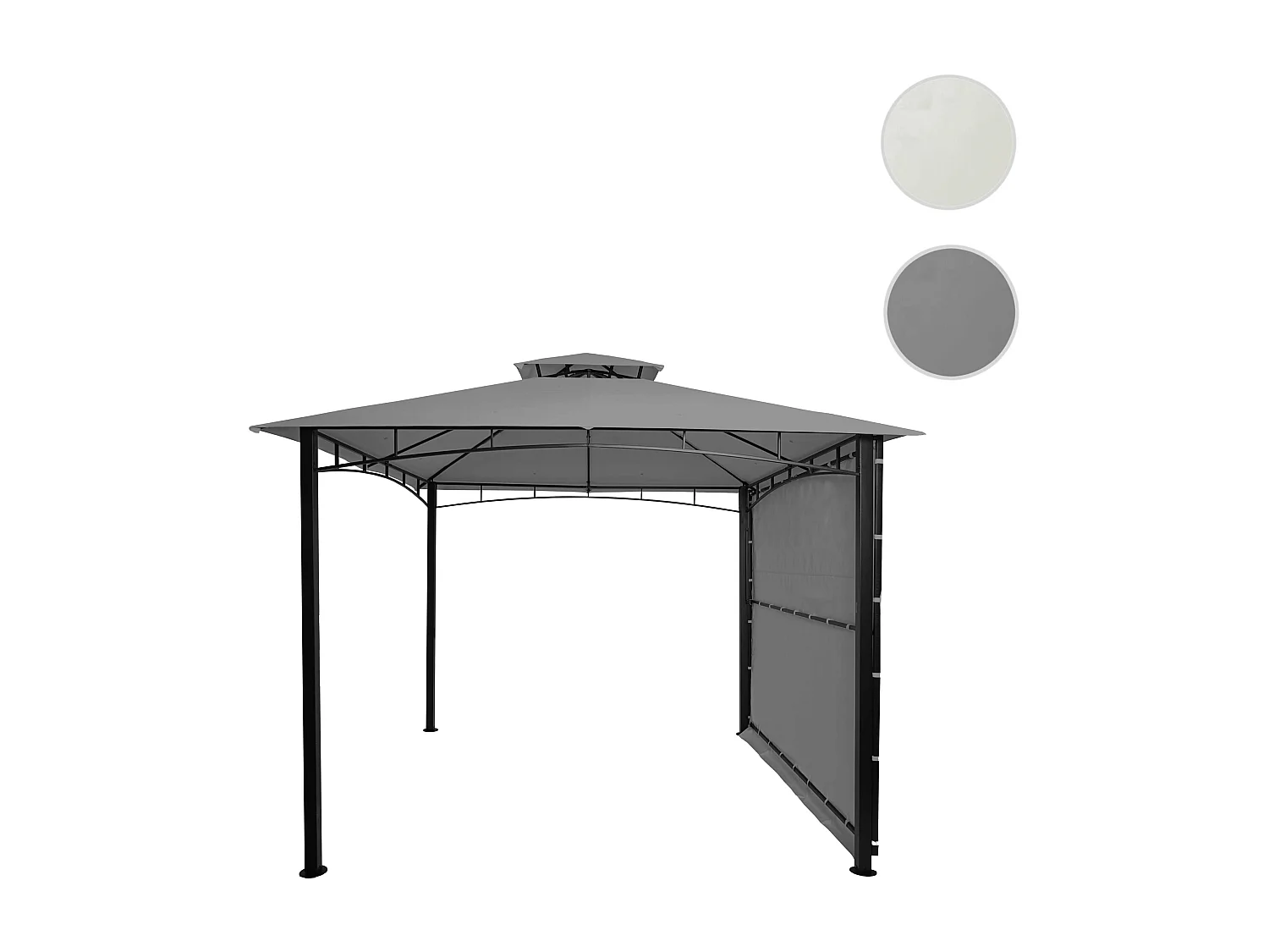 Pergola MCW-F94 stal + ściana boczna,  szary