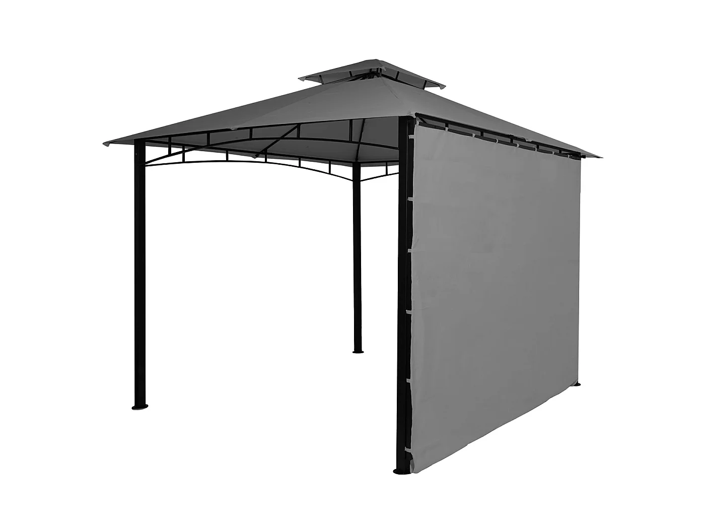 Gazebo pergola estensibile baldacchino moderno elegante giardino patio MCW-F94 acciaio poliestere 2,5x2,5m ~ grigio