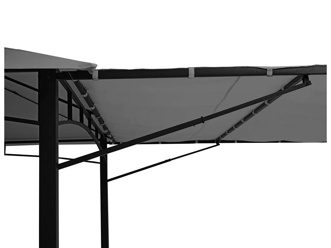 Gazebo pergola estensibile baldacchino moderno elegante giardino patio MCW-F94 acciaio poliestere 2,5x2,5m ~ grigio