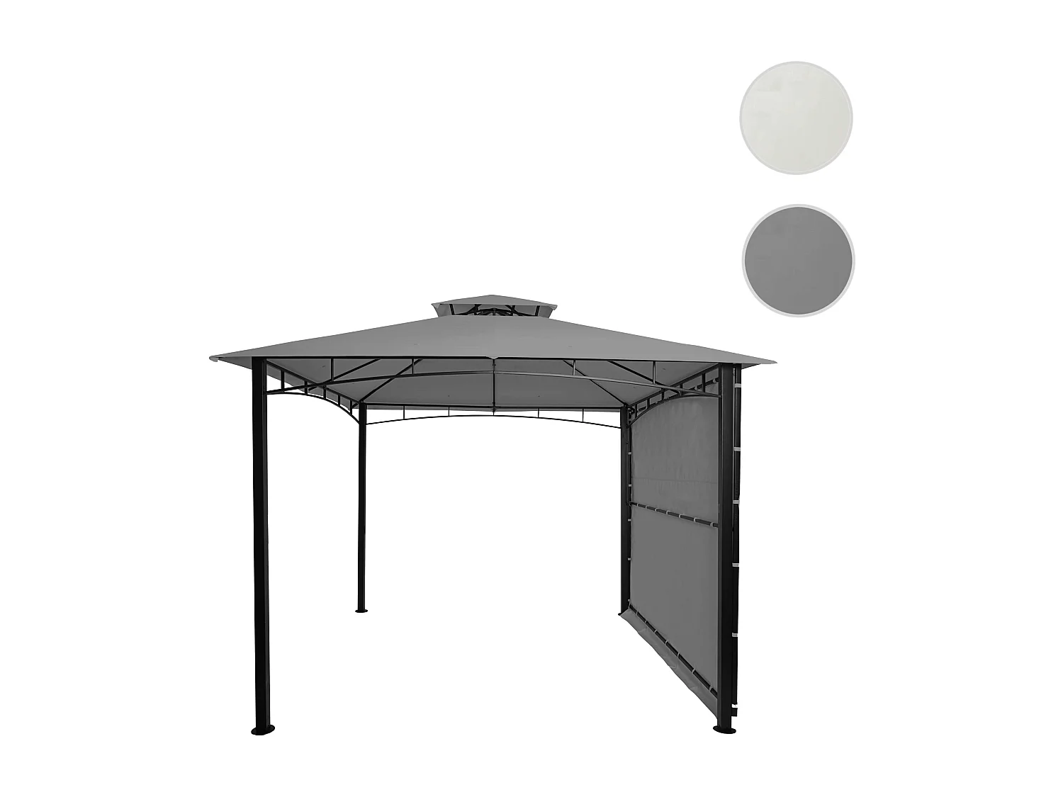 Gazebo pergola estensibile baldacchino moderno elegante giardino patio MCW-F94 acciaio poliestere 2,5x2,5m ~ grigio