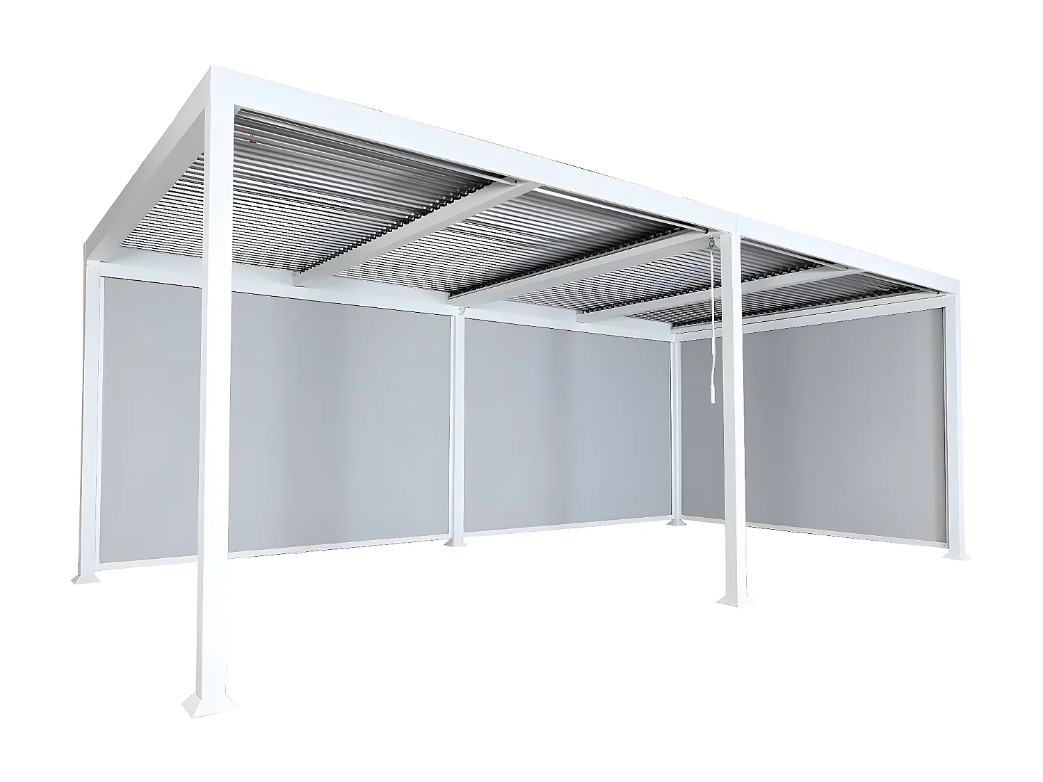 Pergola aluminiowa MCW-L41 z 3 ściankami bocznymi,  biały