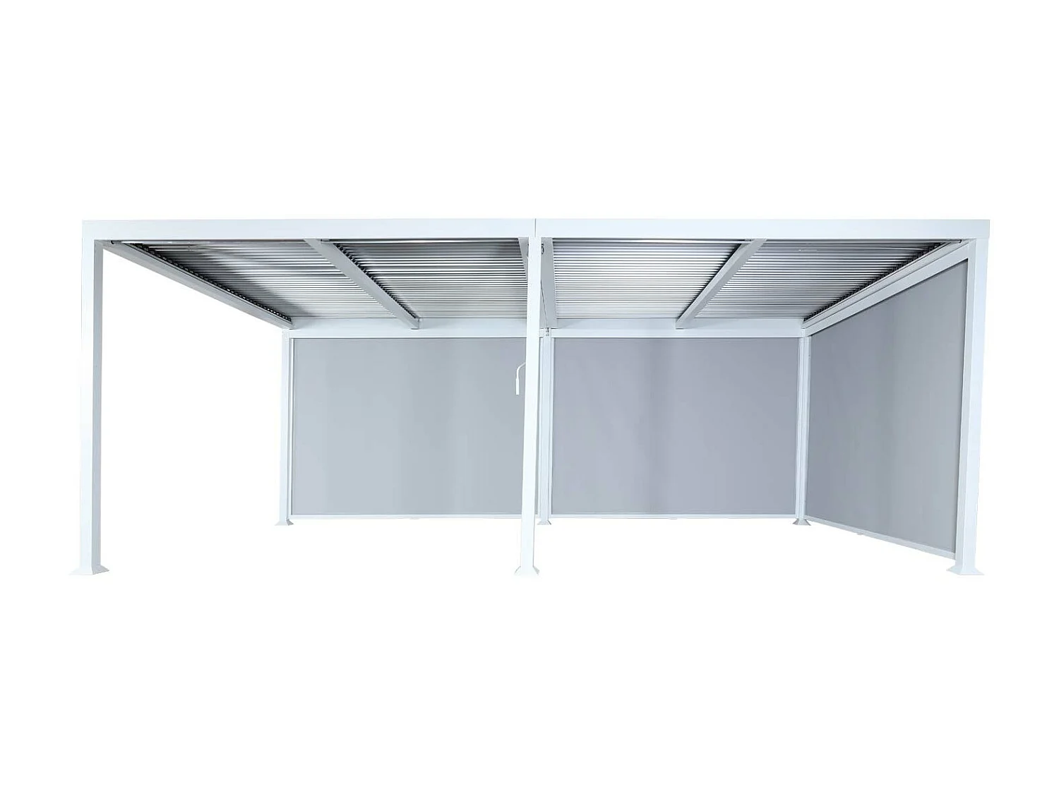 Pergola aluminiowa MCW-L41 z 3 ściankami bocznymi,  biały