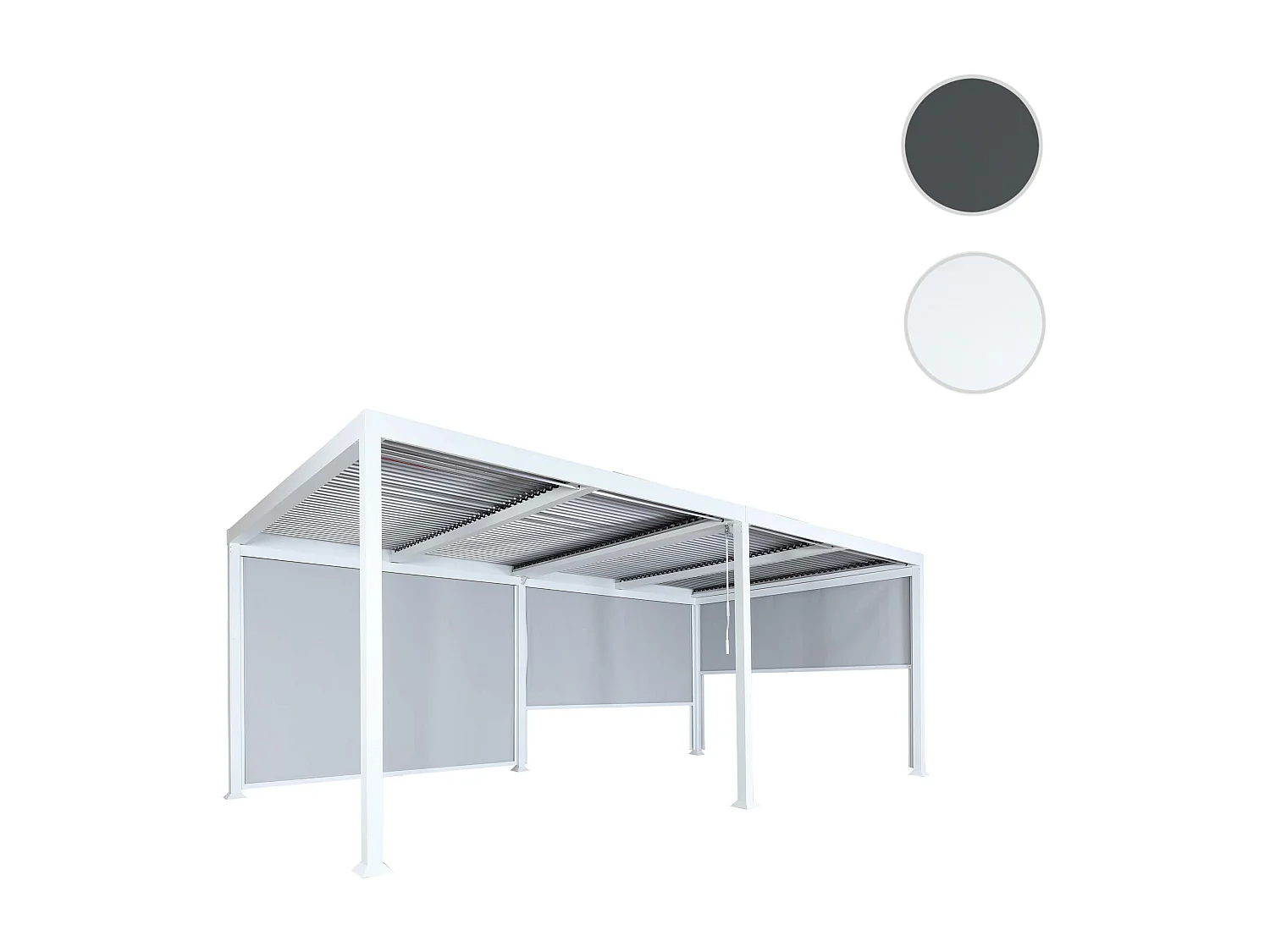 Pergola aluminiowa MCW-L41 z 3 ściankami bocznymi,  biały