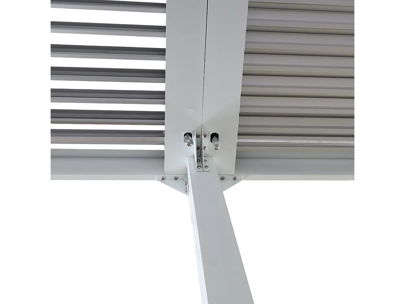 Aluminiumspergola MCW-L41 med 3 sidevægge,  hvid