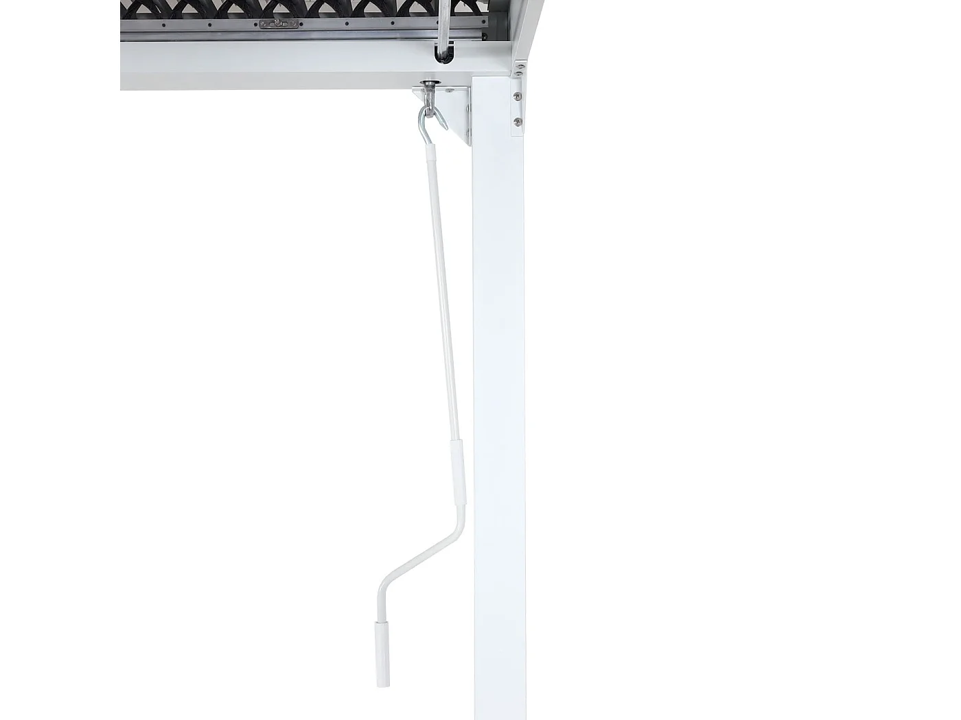 Aluminiumspergola MCW-L41 med 3 sidevægge,  hvid