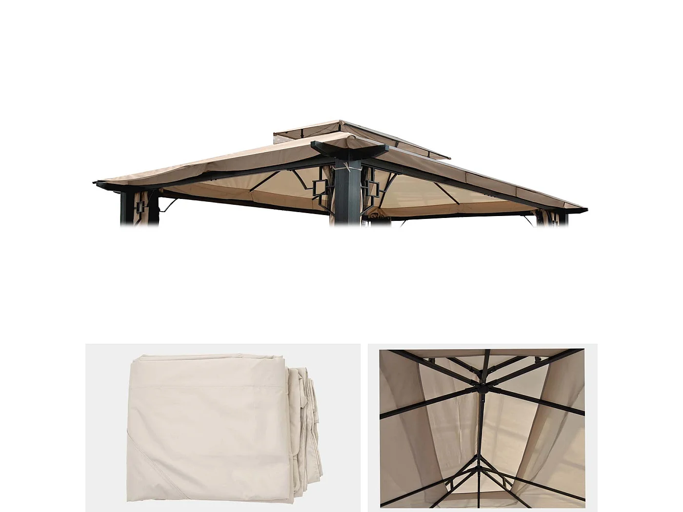 Vervangende bekleding dak voor pergola Nisa,  crème