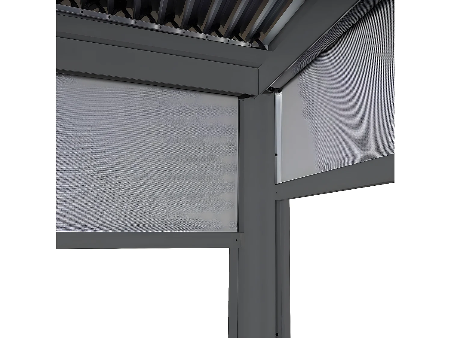 Aluminiowa pergola MCW-L41 z 6-krotną ścianą boczną,  antracyt
