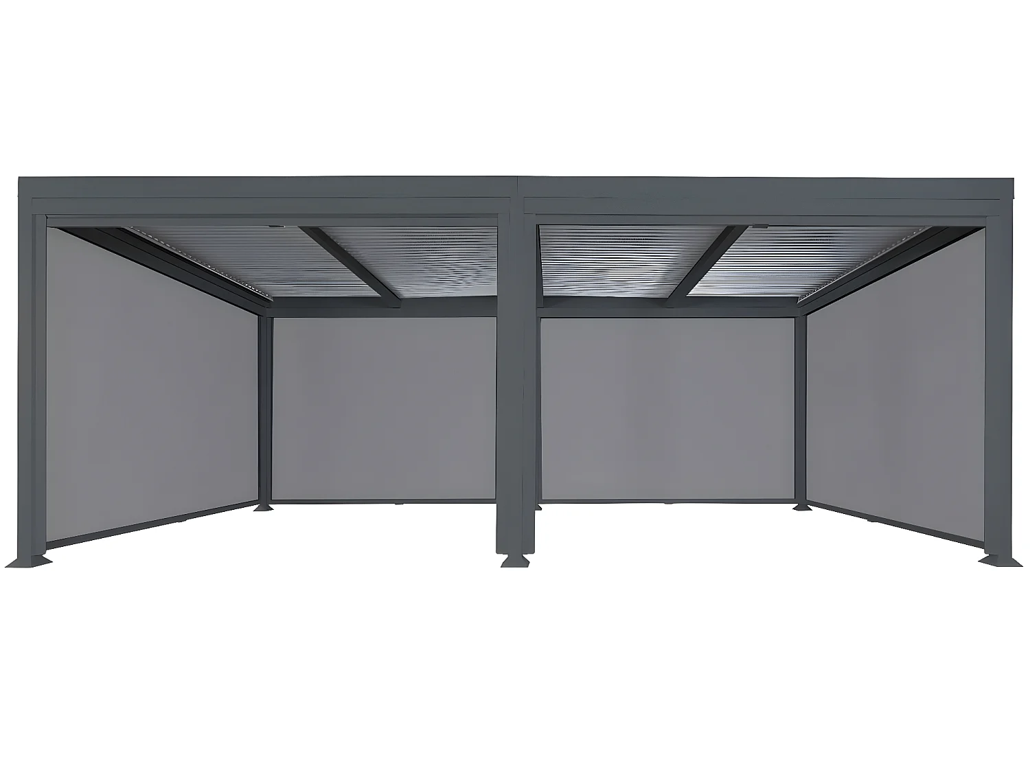 Aluminiowa pergola MCW-L41 z 6-krotną ścianą boczną,  antracyt