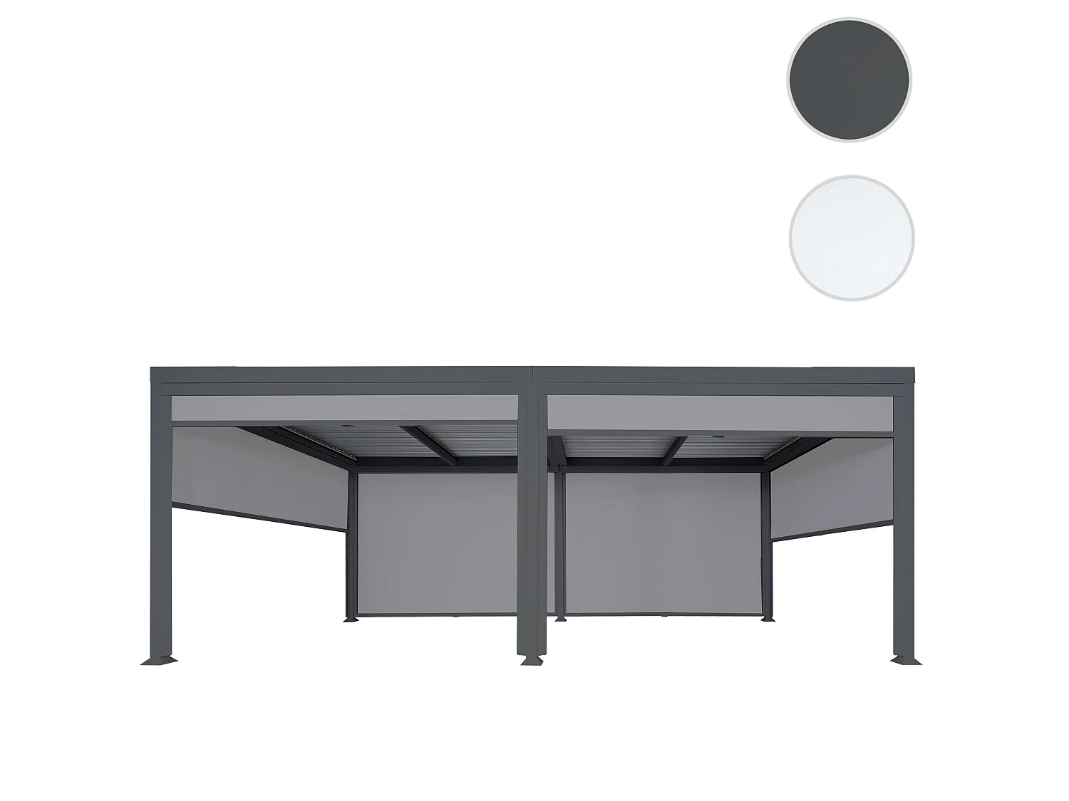 Aluminiowa pergola MCW-L41 z 6-krotną ścianą boczną,  antracyt