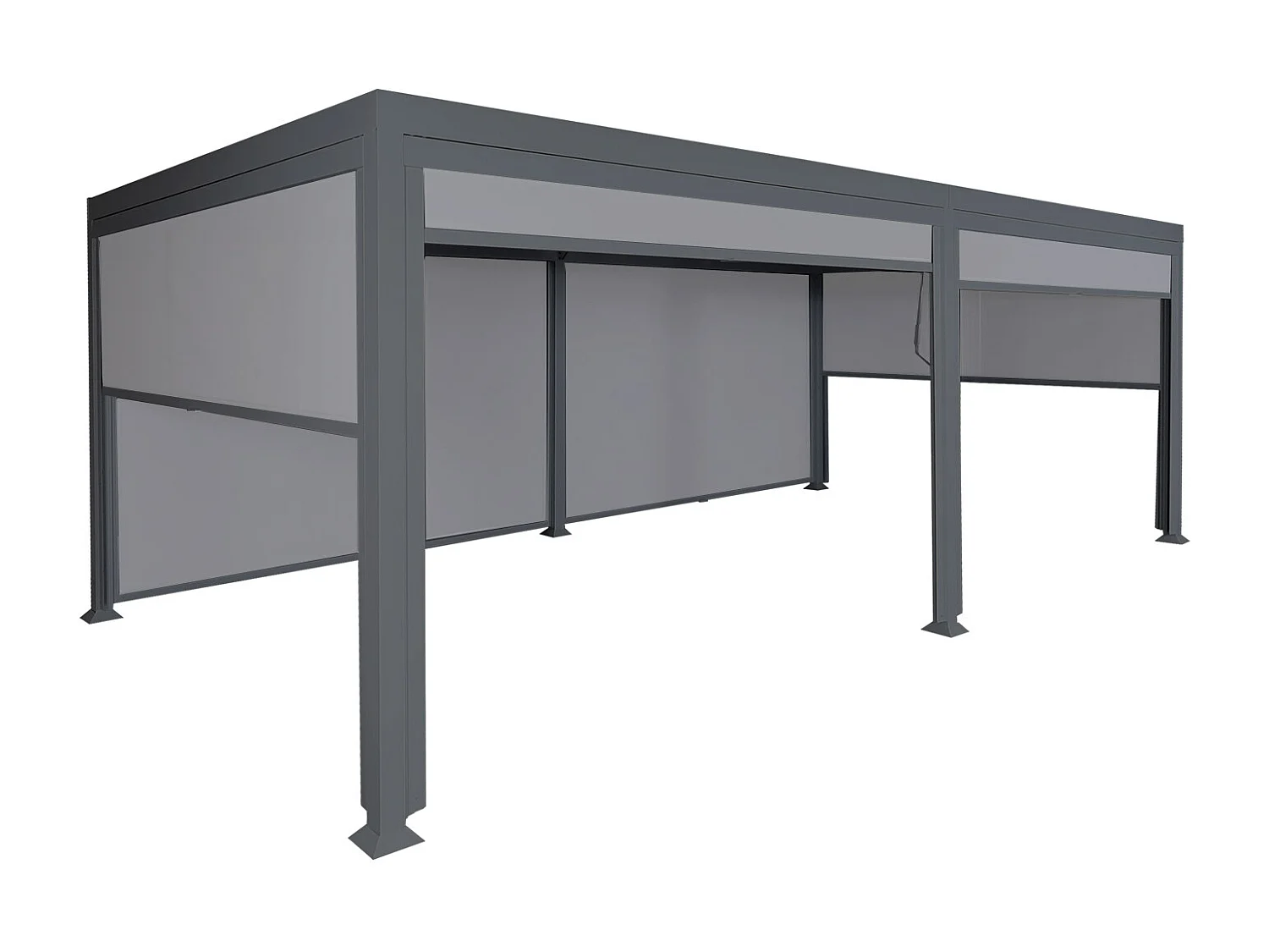 Aluminiowa pergola MCW-L41 z 6-krotną ścianą boczną,  antracyt