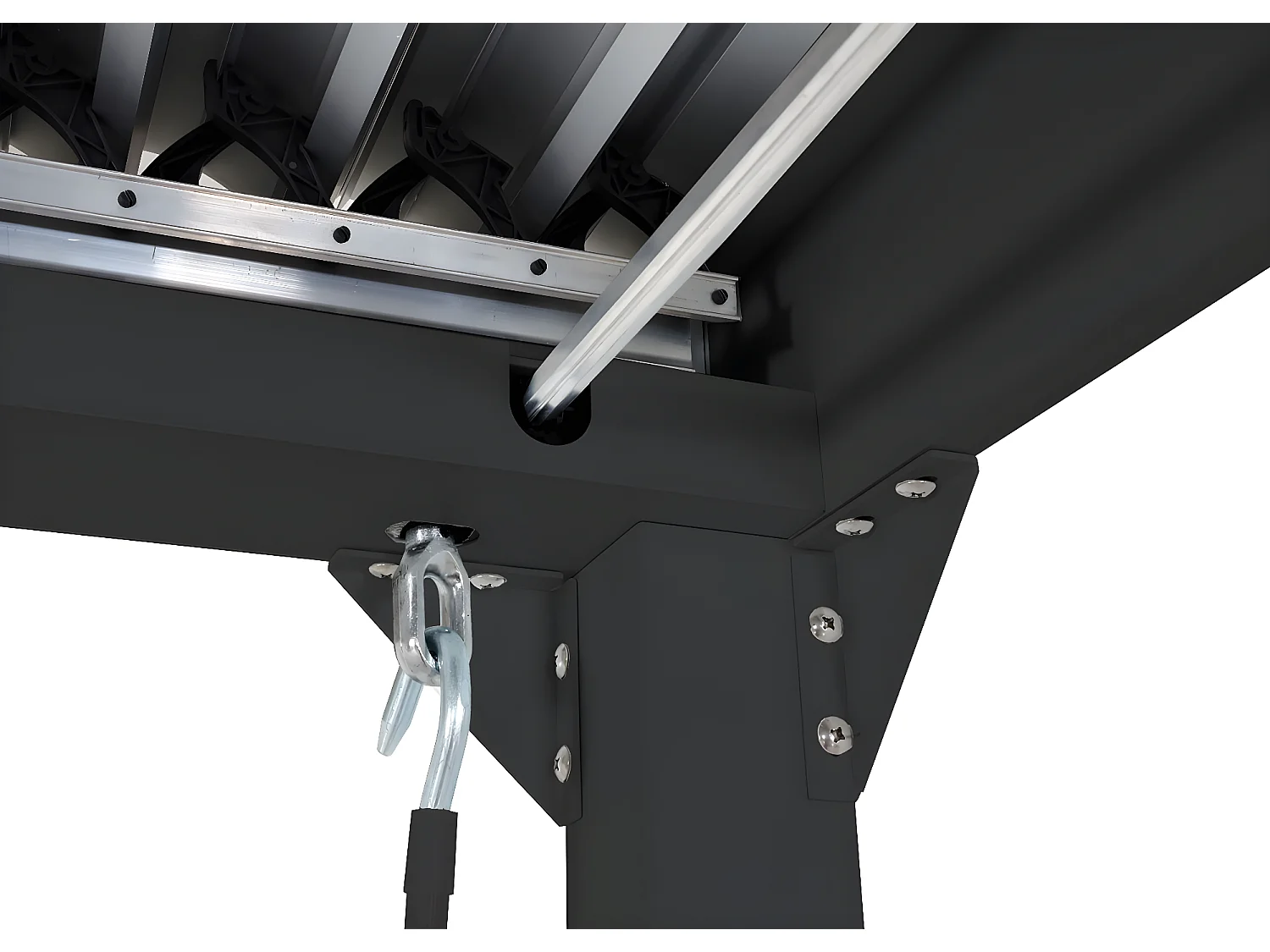 Aluminiowa pergola MCW-L41 z 6-krotną ścianą boczną,  antracyt