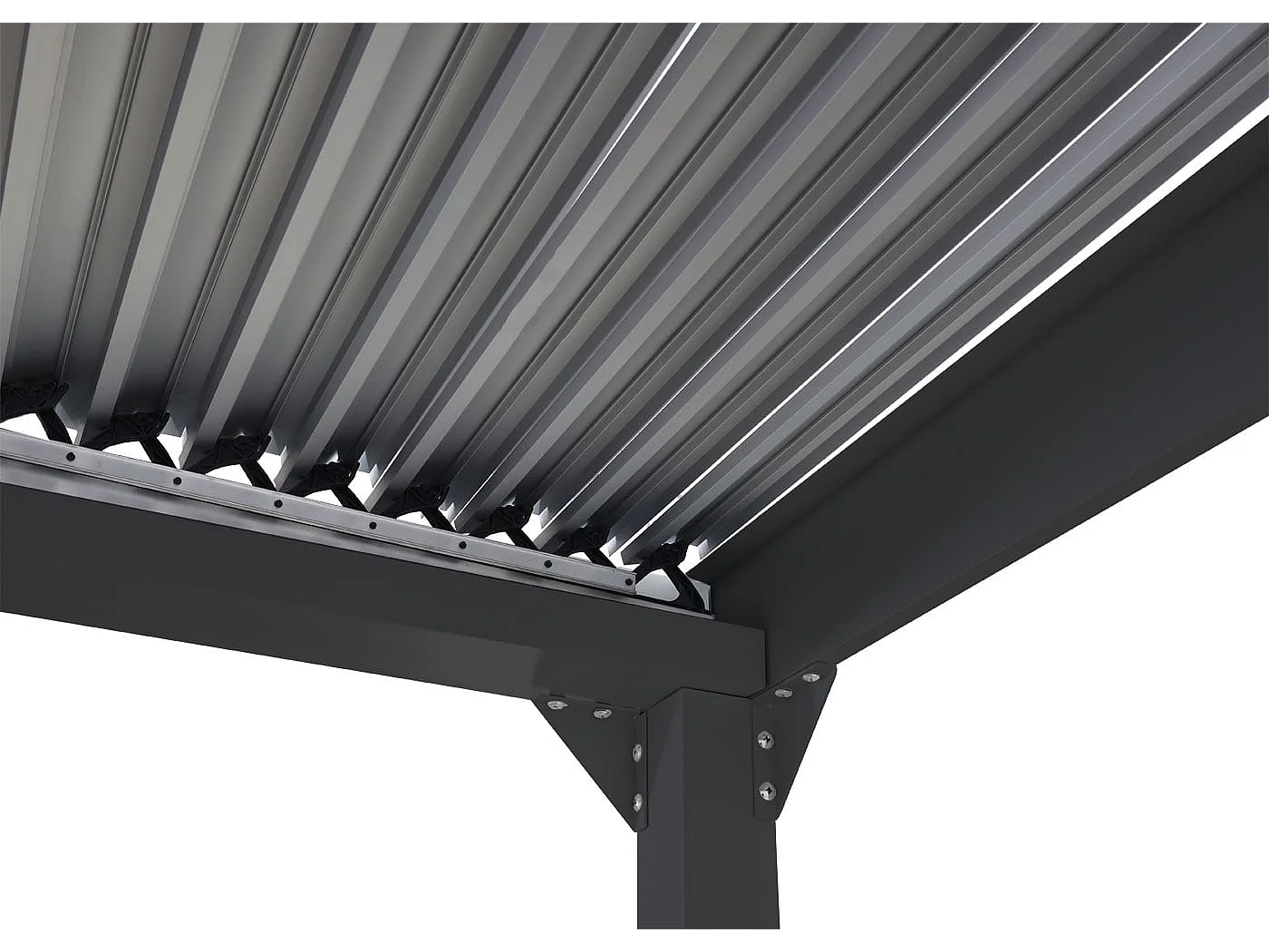 Aluminiumspergola MCW-L41 med 6 sidevægge,  antracit